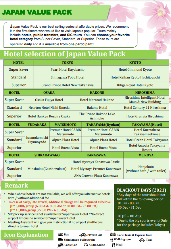 Japan Value Pack 2021